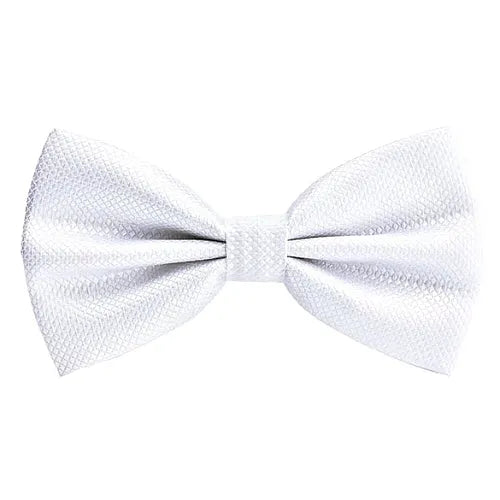 Deluxe White Bow Tie for Men - Classy Pre-Tied Formal Accessory