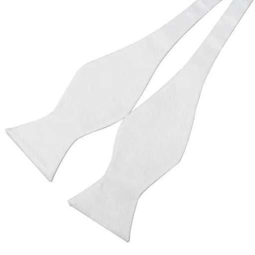 White Silk Self-Tie Bow Tie for Classy Men - Elegant Accessory for Formal Occasions