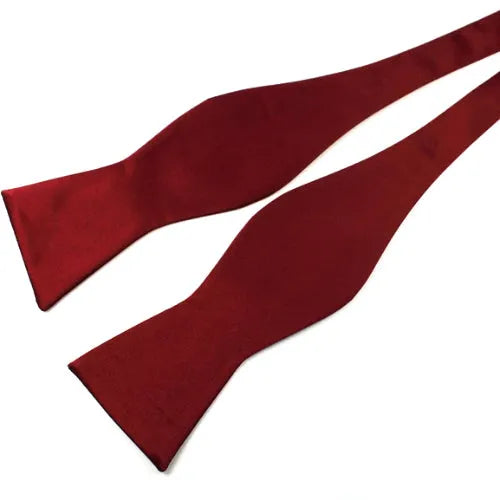 Silk Self-Tie Bow Tie for Men in Elegant Wine Red