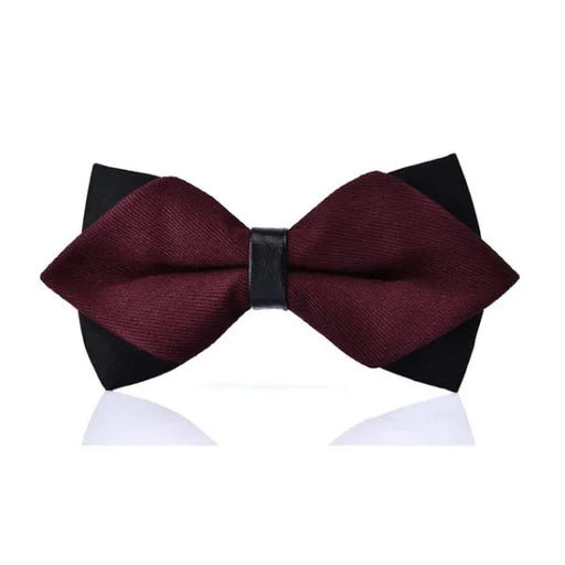 Wine Red Pre-Tied Diamond Bow Tie for Classy Men
