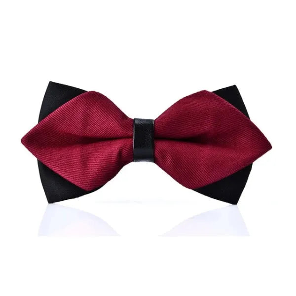 Deep Red Pre-Tied Diamond Bow Tie for Classy Men