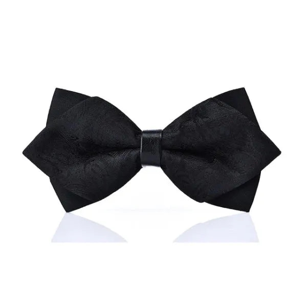 Black Paisley Pre-Tied Diamond Bow Tie for Classy Men