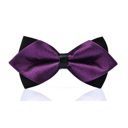 Violet Carbon Pre-Tied Bow Tie for Men - Classy Diamond Design
