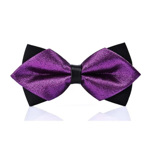 Shiny Violet Diamond Bow Tie for Classy Men Pre-Tied Elegance