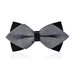 Grey Striped Diamond Bow Tie for Men Classy Pre-Tied Accessory