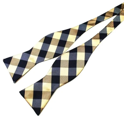 Checkered Silk Self-Tie Bow Tie for Classy Men - Casual Elegance Accessory