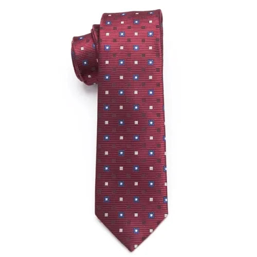 Red Square Skinny Tie for Men - Classy Stylish Accessory