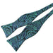 Green Paisley Silk Self-Tie Bow Tie for Classy Men