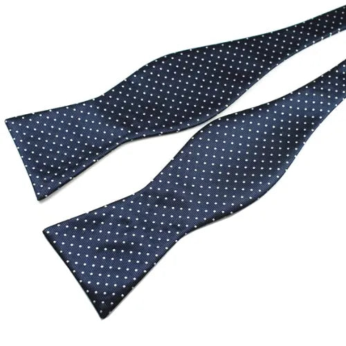 Blue Dotted Silk Self-Tie Bow Tie for Classy Men