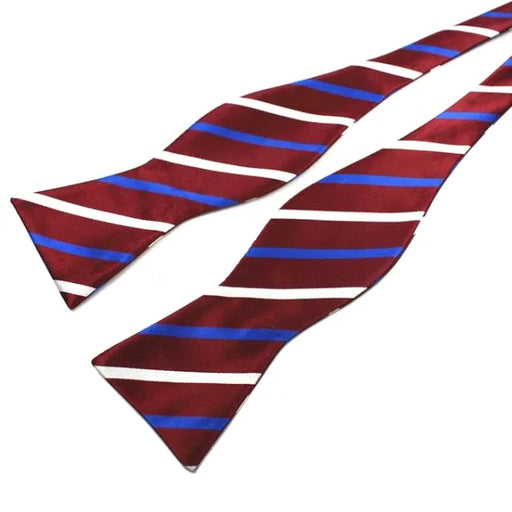 Silk Self-Tie Bow Tie for Men - Classy Wine Striped Design