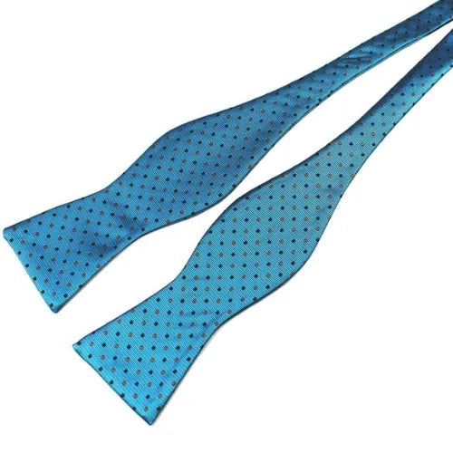 Teal Dotted Silk Self-Tie Bow Tie for Classy Men