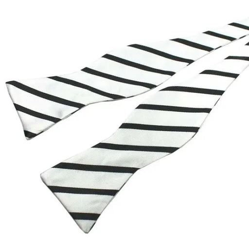 Self-Tie Bow Tie for Men in Elegant White and Black Silk