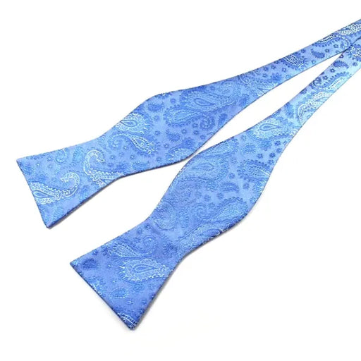 Blue Paisley Silk Self-Tie Bow Tie for Classy Men