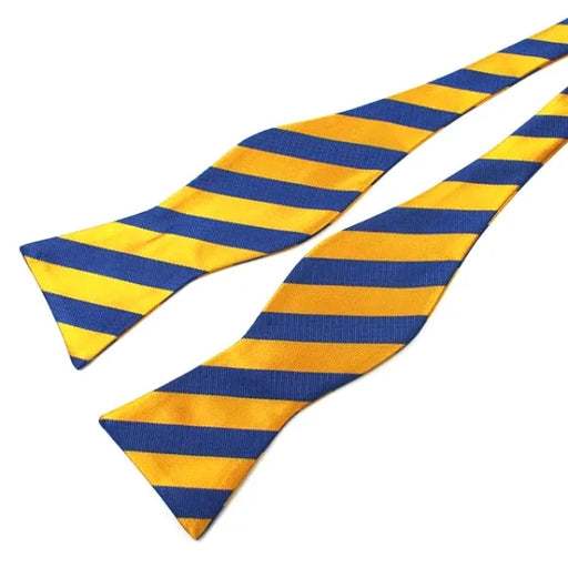 Self-Tie Bow Tie for Men in Classy Blue and Yellow Silk Fabric