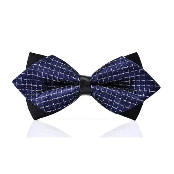 Blue Squared Pre-Tied Diamond Bow Tie for Classy Men