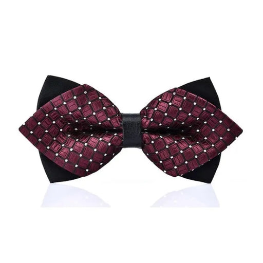 Wine Red Dotted Pre-Tied Bow Tie for Classy Men