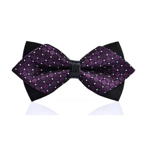 Violet Dotted Pre-Tied Bow Tie for Men - Classy Diamond Design