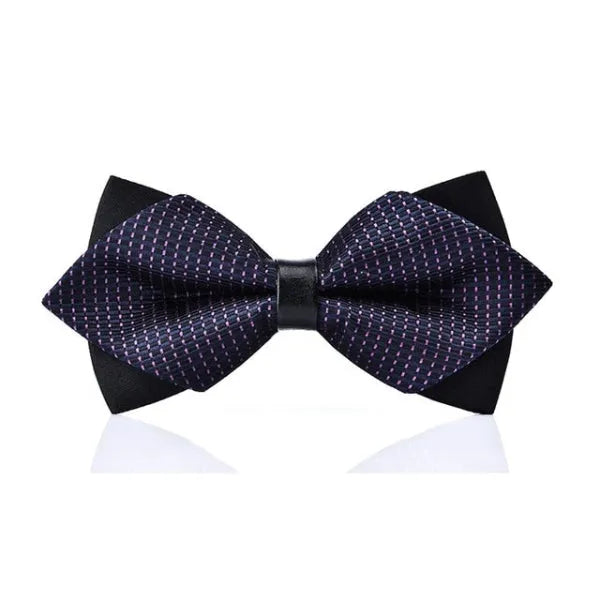 Blue Pattern Pre-Tied Diamond Bow Tie for Classy Men
