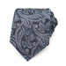 Grey Silver Paisley Silk Necktie for Classy Men