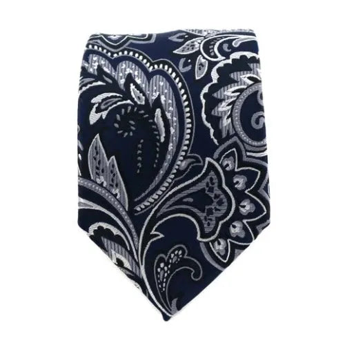 Dark Grey Floral Silk Tie for Men - Classy and Elegant Accessory