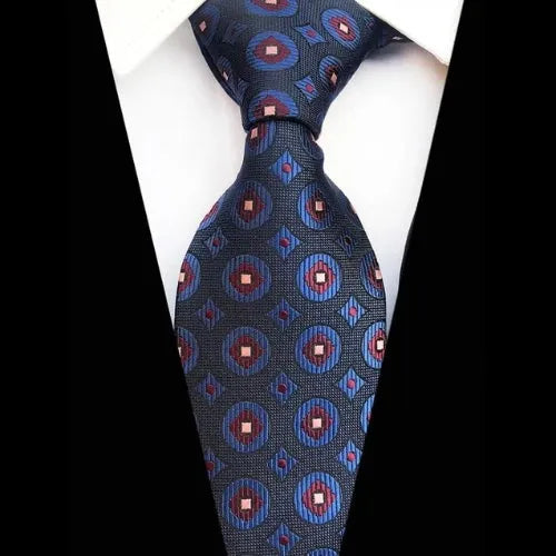 Round Diamond Silk Tie for Men - Elegant and Classy Accessory