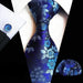 Midnight Blue Floral Silk Tie for Classy Men