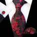 Red and Black Floral Silk Tie for Classy Men