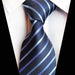 Classy Men Classic Simple Blue Striped Silk Tie