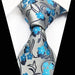 Sky Blue Floral Silk Tie for Men - Classy and Elegant Accessory