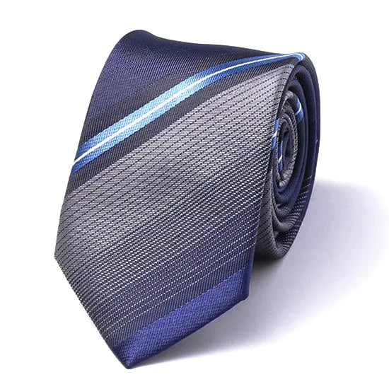 Blue Striped Silk Skinny Tie for Classy Men