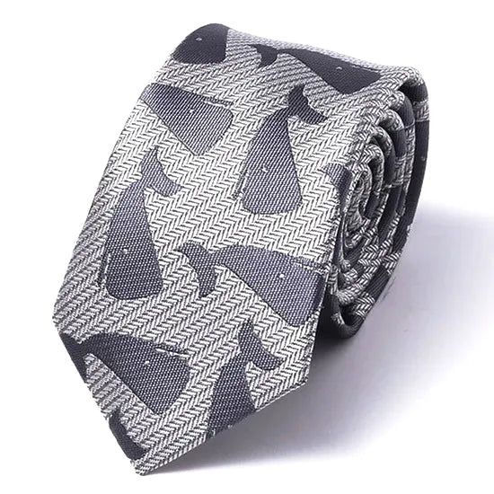 Grey Whale Silk Skinny Tie for Classy Men - Elegant Accessory for Any Occasion