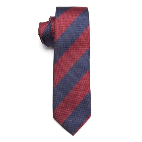 Red Blue Striped Skinny Tie for Classy Men