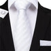 White Silk Tie with Silver Stripes for Classy Men