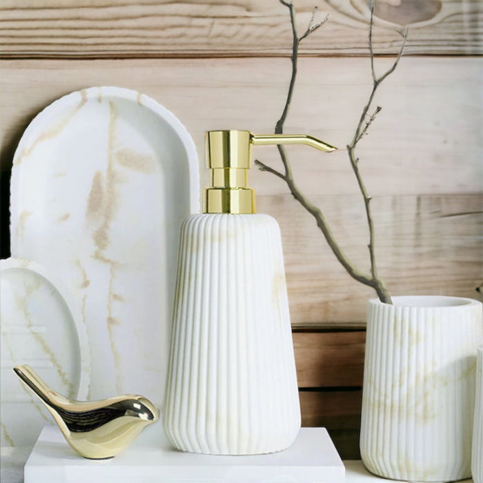 Marble Look Sandstone Bathroom Accessories Set