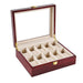 Premium Quality Red Wood Watch Organizer with 10 Slots