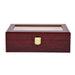 Fine Crafted Red Wood Watch Display Case with 5 Slots