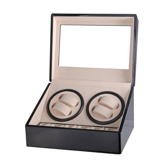 Unique Wooden Automatic Watch Winder Box with 4 Slots