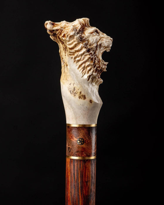 Walking Cane Handle Deer Bone - Lion King Limited Edition