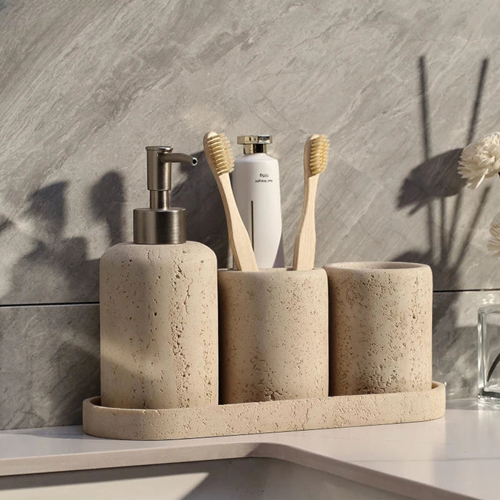 Sandstone Bathroom Set – Natural Stone Elegance and Modern Design