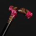 Pink Resin Walking Stick, Art Walking Cane For Young People