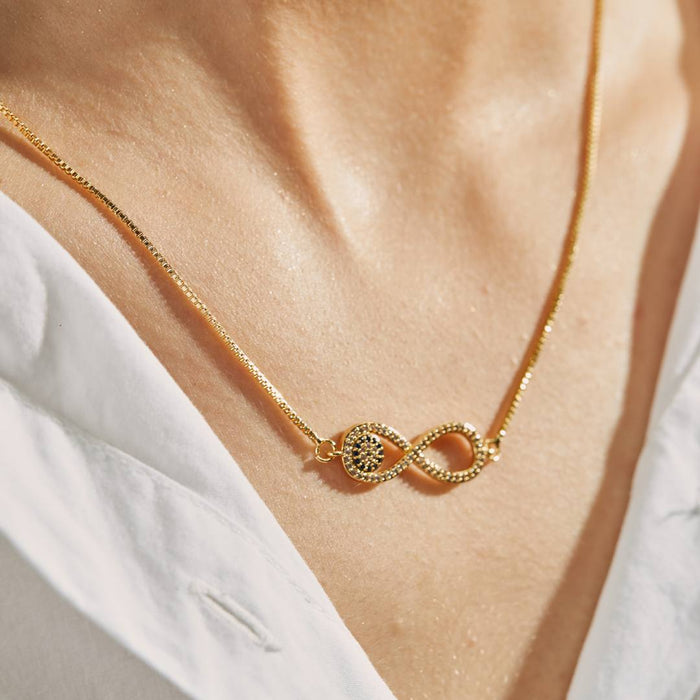 Infinity Evil Eye Gold Chain Necklace