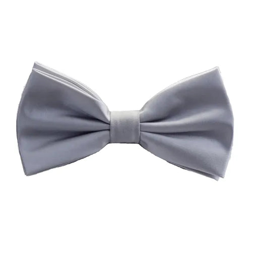 Silver Silk Pre-Tied Bow Tie for Classy Men Elegant Formal Accessory