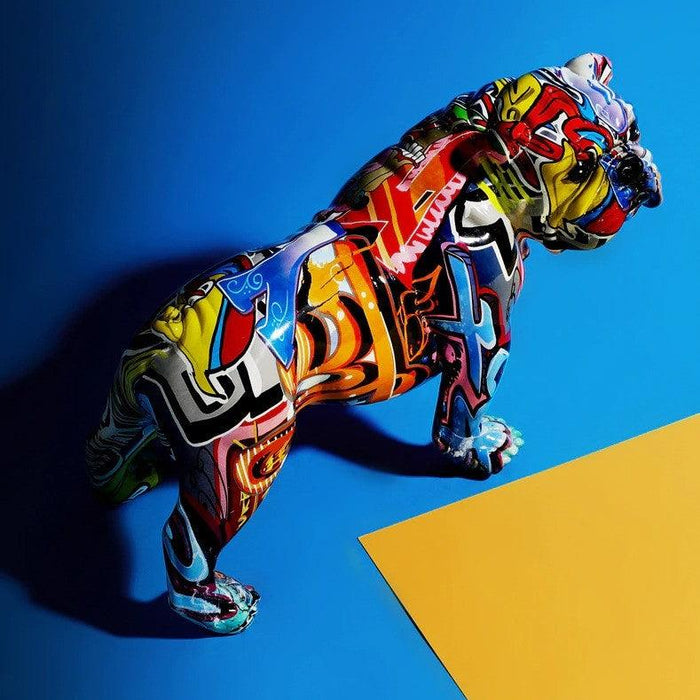 Nordic Painted Bulldog Statue