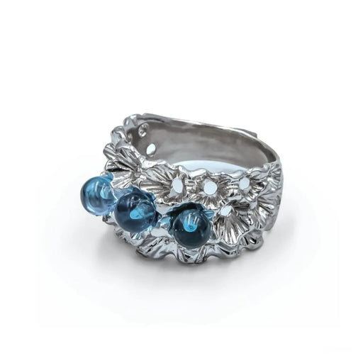 Luxury Jewelry Original Topaz & Diamond Silver Ring