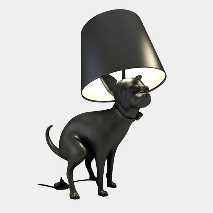 Simple Art Resin Cloth Cover Big Dog LED Floor Lamp