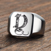 stainless steel square signet ring men