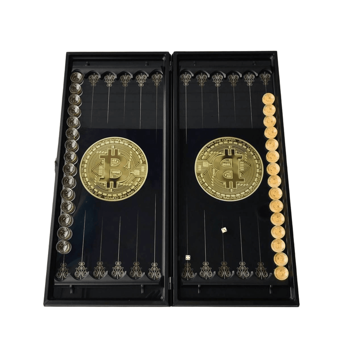 Handcrafted Glass Backgammon Set "Black Dollar", 60×30 сm - Artynov | Unique Handmade Accessories