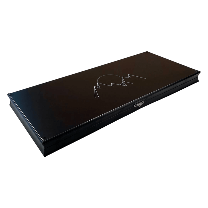 Luxury Black Glass Backgammon "Moon", 60×30 cm - Artynov | Unique Handmade Accessories