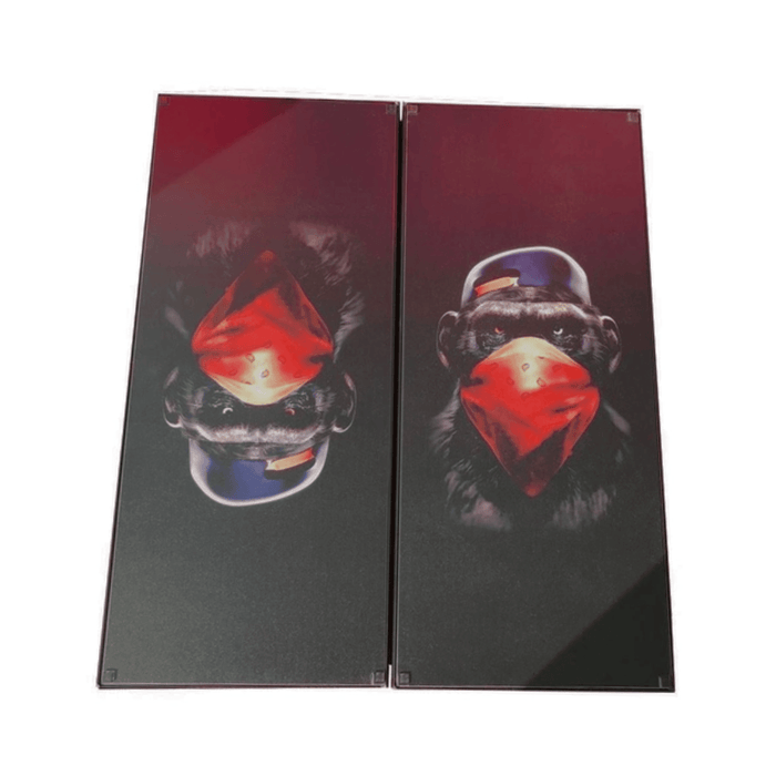 Premium Glass Backgammon Board "Monkey", 60×30 cm - Artynov | Unique Handmade Accessories