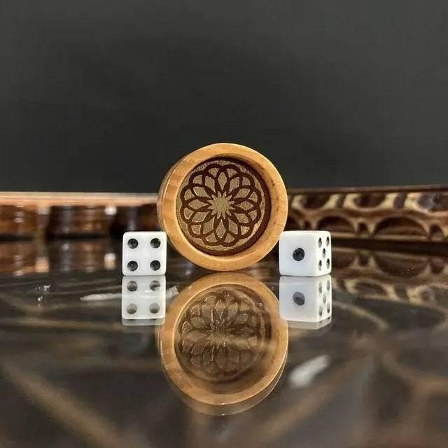 Wooden Backgammon With Glass Board, 50×23×10 cm